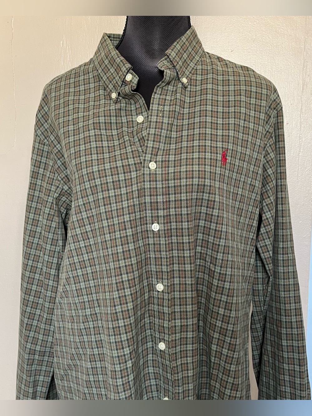 Ralph Lauren green plaid button down flannel